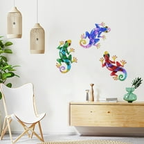 Vacemry Under $5 Metal Wall Art Decor, Large Lizard Gecko Sculpture, Outdoor Indoor Hanging Ornament, Rust Resistant Coating, Easy Install, for Garden Fence Patio, 2 Pack