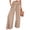 Beige, variant on Wide Leg Pants for Women High Wasited Baggy Palazzo Pants Casual Pull On Bell Bottom Smocked Elastic Waist Pants,Beige 2XL