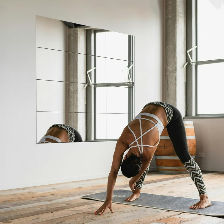 Large Workout Mirrors for Home Gym Square Mirror Glass 16x12 12PCS Large Full Body Mirror for Gym Wall Mirror for Garage Bedroom Bathroom Glass 16 x12 12PCS Walmart