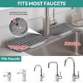 thumbnail image 3 of 24" Longer Silicone Faucet Mat 8° Slope Fast Self-Draining Countertop Protector For Kitchen Bathroom Sink Splash Guard,Grey, 3 of 9