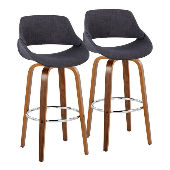 LumiSource Fabrico 30" Fixed-Height Barstool - Set of 2