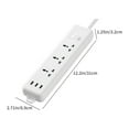 thumbnail image 3 of Smart Socket, Fast Charging Power Strip with 3 Outlets 3 USB Ports, 2 Meter Extension Cord White PC Flame Retardant Safe Overload Protection, 3 of 7