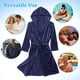 thumbnail image 4 of Bata de baño, bata de ducha, bata de toalla, batas con capucha para hombre, bata de spa larga con bolsillos, bata de baño para dormitorio universitario, 4 of 7