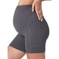 thumbnail image 4 of Luxtrada Women's Maternity Yoga Shorts Pregnancy Athletic Leggings Pants Comfort Gym Booty Yoga Pants with Pockets, 4 of 6