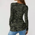 thumbnail image 4 of Women's Ribbed Knit Camo Henley Shirts Plus Size V Neck Fitted Long Sleeve Button Down Tunic Tops, 4 of 6
