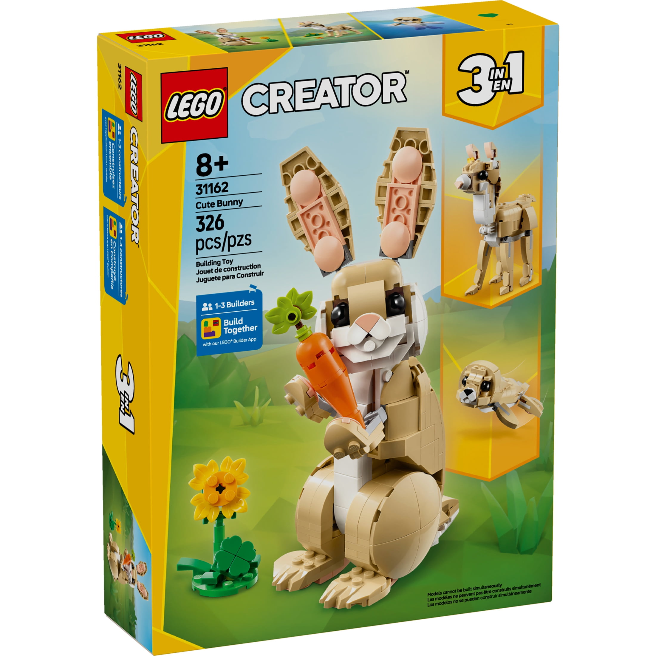 LEGO Creator 3 in 1 Cute Bunny Building Toy Set with 3 Build Options, Bunny, Seal, or Llama  Animal (图3) LEGO Creator 3 in 1 Cute Bunny Building Toy Set with 3 Build Options, Bunny, Seal, or Llama  Animal (图3)