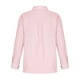 thumbnail image 4 of Umfun - Camisa con botones para mujer, estilo informal, para el trabajo, blusa de manga larga, cuello en V liso, solapa, blusa holgada, túnica de trabajo de manga larga con bolsillo, color rosa S, 4 of 5