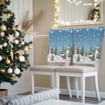 thumbnail image 3 of Christmas Chair Covers Set of 6 Snowman Christmas Tree Forest Winter Snow Blue Chair Back Covers Stretch Removable Washable Slipcovers Protector for Dining Room Kitchen Party Decor, 3 of 5