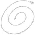 thumbnail image 3 of A&M 925 Sterling Silver 2mm Cuban Chain Necklace, 16–24 Inch, Lobster Clasp, Adult Unisex, 3 of 4