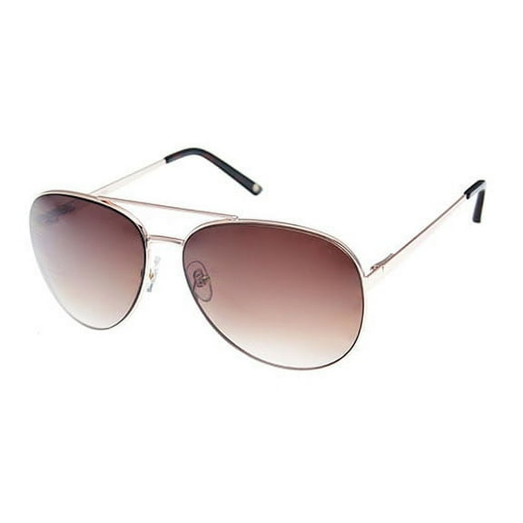 Nine West Large Gold Metal Aviator Sunglasses