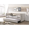 thumbnail image 2 of ACME Romona Button Tufted Fabric Upholstered Full Daybed and Trundle in Beige, 2 of 7