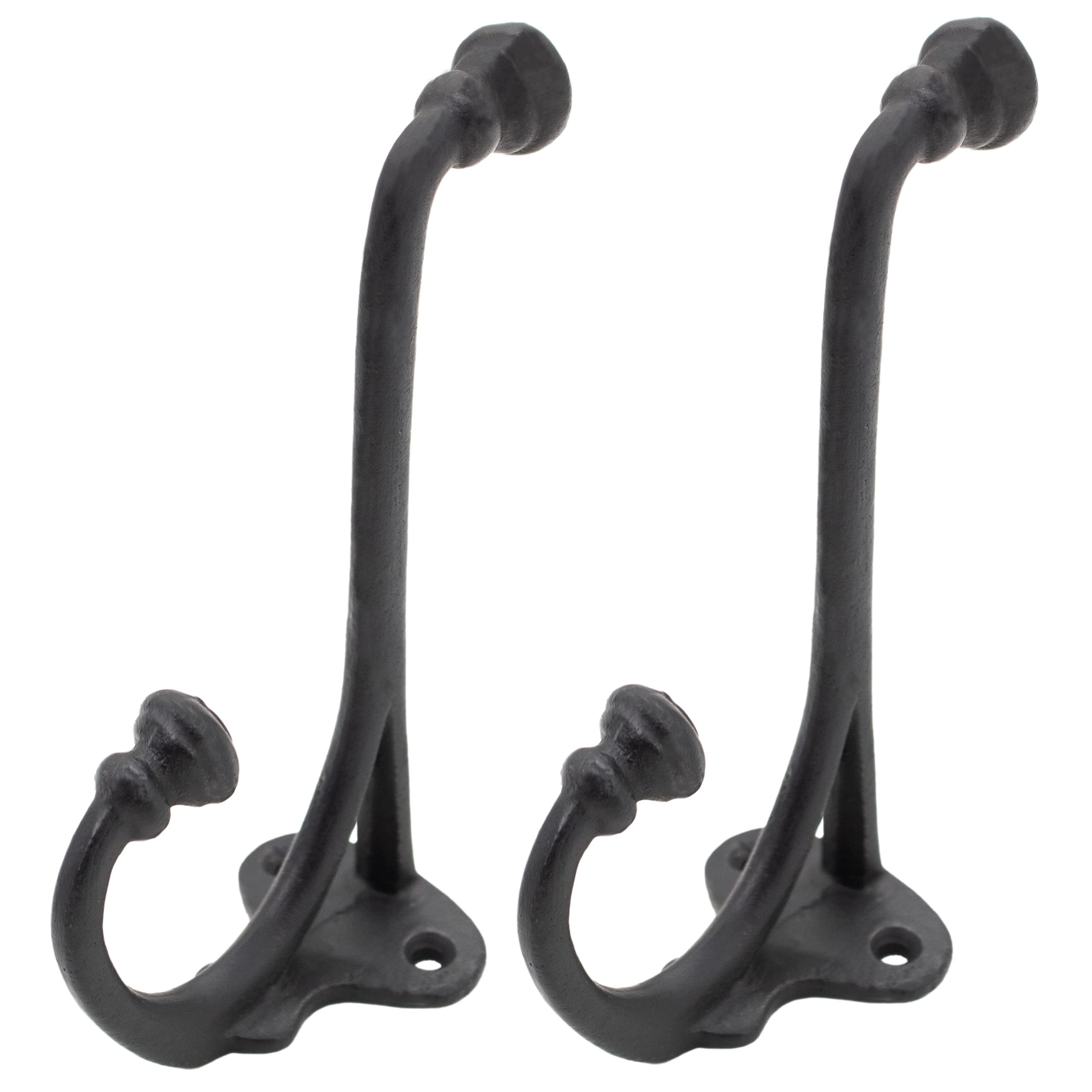 SaKeGa Rustic Cast Iron Wall Hooks, Heavy Duty Retro Utility Hooks for Hanging Coat, Bag, Towel