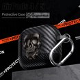 thumbnail image 2 of Rugged Case for AirPods 4 & 5, Fiber Patterns Shockproof Cover for AirPods 4th / 5th Gen with Skull Switch and Carabiner, 2 of 6