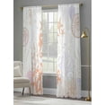 thumbnail image 4 of Ocean Coral Sheer Curtains 84 Inches Long 2 Panels Orange Shell Seahorse Starfish Abstract Texture Light Filtering Semi Sheer Window Curtains Drapes for Bedroom Living Room 52"x84", 4 of 7