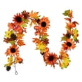 thumbnail image 2 of Coolmade Fake Fall Maple Leaf Garland Hanging Vine- 6 Feet - Artificial Berries Sunflower Pumpkin Autumn Decoration for Wedding Party Thanksgiving Dinner Fireplace Door Frame Doorway Backdrop Décor, 2 of 7