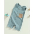 thumbnail image 3 of Bagilaanoe Newborn Baby Boys Summer Jumpsuits Contrast Color Sleeveless Bodysuits 6M 12M 18M 24M Infant Casual One Piece Romper, 3 of 8