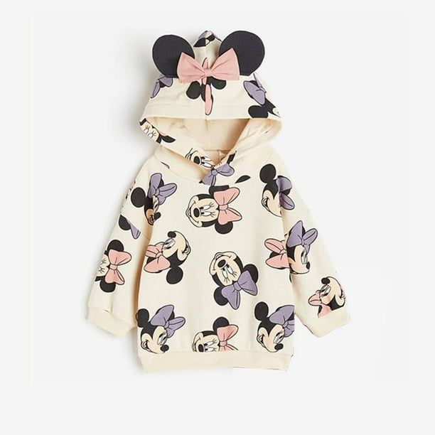 Sudadera con capucha para niño y niña, ropa informal con estampado completo de Mickey Mouse, holgada, a la moda, novedad de otoño