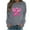 Gray 7, variant on Trendy Breast Cancer Shirts for Women Long Sleeve Round Neck Pink Ribbon Print Tops Casual Loose Pullover Hoodie Top,White 4,S