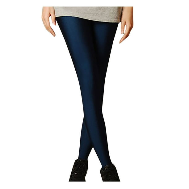 Gibobby Flare Leggings Pantalones Leggings fluorescentes recortados caramelo Pantalones elásticos mujer color aparalgazante(Azul marino, S)