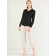 thumbnail image 3 of Allegra K Blusa De Gasa Elegante Casual Manga Larga Cuello V De Encaje Top Para Mujer Negro M Unique Bargains Blusa, 3 of 6