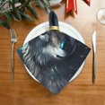 thumbnail image 2 of GZHJMY Wolf Cloth Napkins Set of 1,Reusable Washable Polyester Dinner Table Napkins for Kitchen,Dining,Restaurant,Party Decoration, 2 of 7