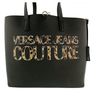 Versace Jeans Couture Black White Baroque Printed Classic Everyday Large  Shopper Tote Bag for womens