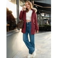 thumbnail image 4 of Ampake Women's Warm Jacket Winter Coat Hooded Windproof Insulated Outerwear Wine Red L, 4 of 13