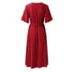 thumbnail image 5 of Vestido largo elegante con cuello en V y pliegues para mujer - Vestido midi fluido de gasa con corte en A - Adecuado para el trabajo, bodas, fiestas y uso diario, 5 of 5