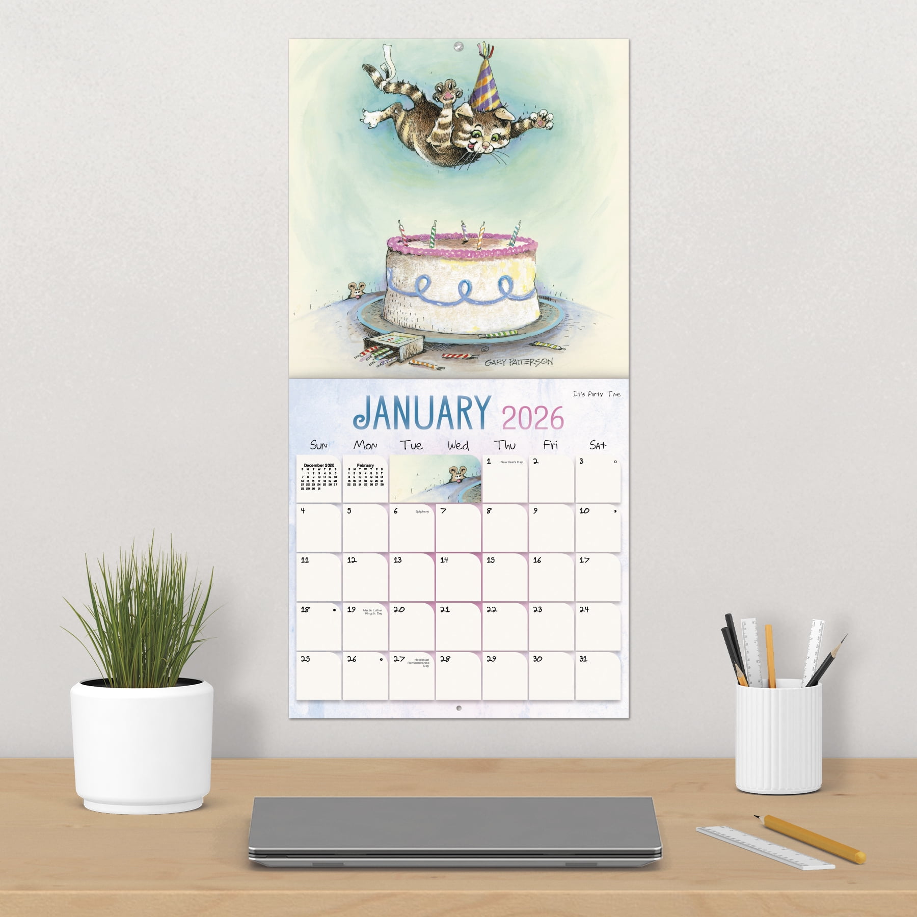 Gary patterson cats Wall Calendar, 16 Months, by Treads International