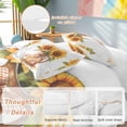 thumbnail image 3 of Sunflower Bedding 3 Piece Duvet Cover Set Full Size, Orange Yellow Floral Painting Watercolor Soft Microfiber Comforter Cover with Zipper Closure & Pillowcases, Wrinkle & FadeResistant Quilt Cover, 3 of 9