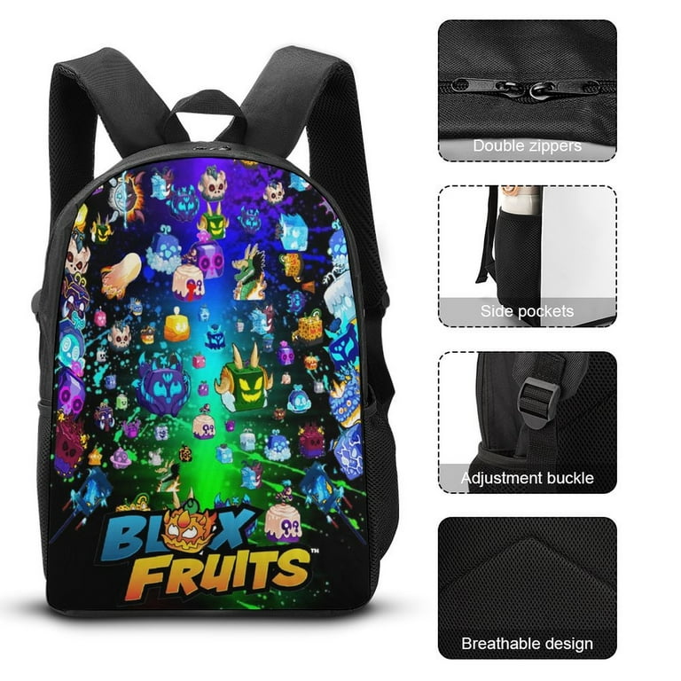 Blox Fruits Backpacks 3pcs Set Travel Hiking Camping Casual