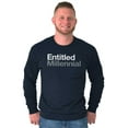 thumbnail image 5 of Entitled Millennial Funny Sarcastic Unisex Plus Size Long Sleeve T Shirt Brisco Brands 2X, 5 of 6