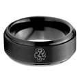 thumbnail image 2 of Black Ring for Women Gamer Miniatures Tungsten Valentines Gift Romantic Mom 50th Birthday Gifts, 2 of 7
