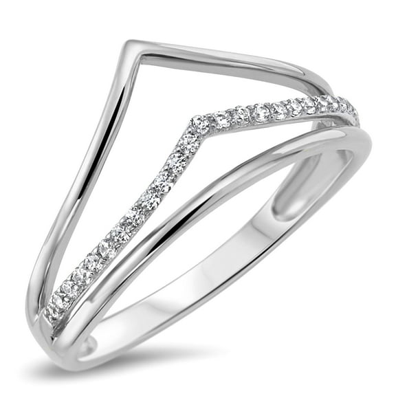 Sterling Silver 925 Contoured V Ring