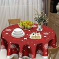 thumbnail image 6 of Xmas Table Cloth Round Winter Red White Snowflake Stars Tablecloth 60 Inch Decor Washable Stain and Wrinkle Resistant Round Table Cover for Dining Picnic, 6 of 6