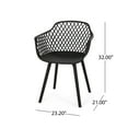 thumbnail image 3 of Christopher Knight Home  Poppy Outdoor Modern Dining Chair (Set of 2) Black 23.20" W x 21.00" L x 32.00" H, 3 of 5
