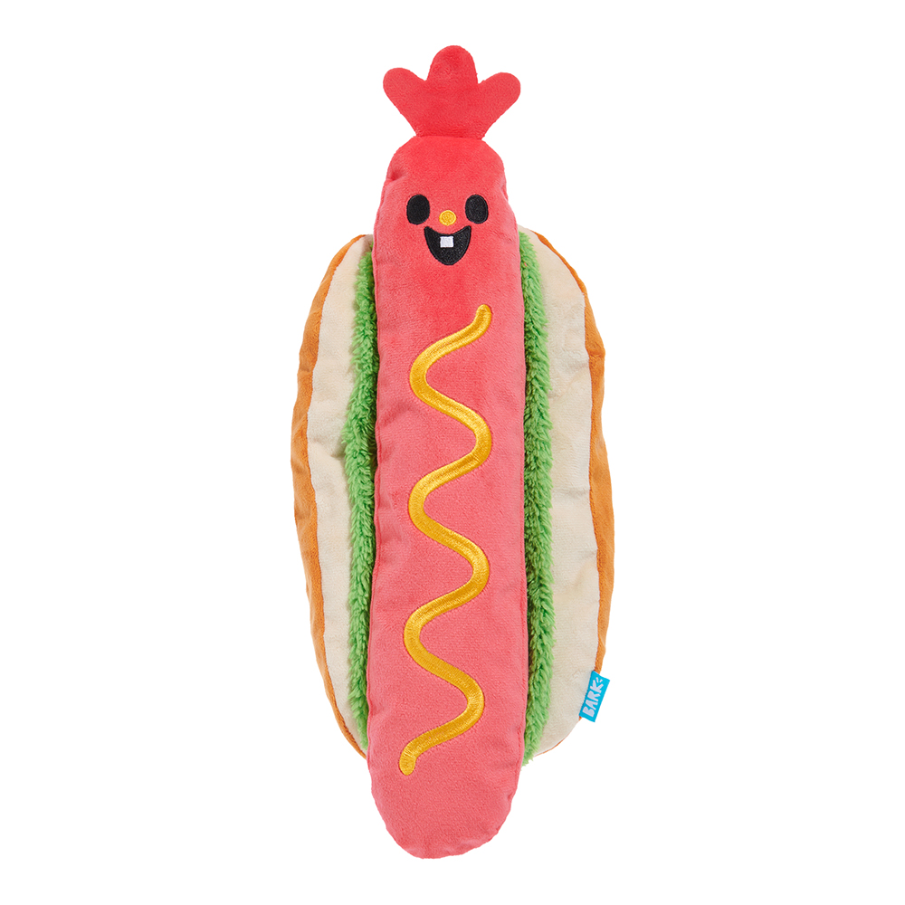 BARK Wassup Dog Squeaky Plush Hot Dog Toy