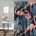 thumbnail image 2 of Orinice Flamingo Bird of Paradise Shower Curtain Fabric Shower Curtain Set with 12 Hooks Waterproof for Bathroom Beach Caravan Hotel 60x72, 2 of 7
