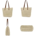 thumbnail image 2 of Kukuzhu Womens Large Straw Beach Tote Bag Handmade Woven Shoulder Bag Handbag Purse for Summer, 2 of 6