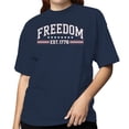 thumbnail image 2 of Smartprints Freedom EST. 1776 Patriotic Women's T-shirt, Navy, S, 2 of 3