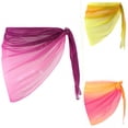 thumbnail image 2 of Yuanlook Women's Sheer Mesh Beach Cover Up Skirt Gradient Color Tie Side Sarong Swimwear Cover Up Size S-XL, 2 of 5
