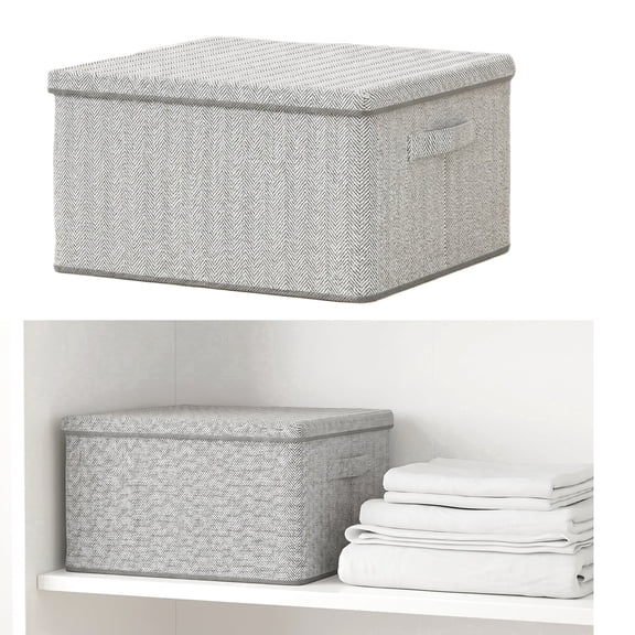 Renyuanyuan Large Decorative Storage Box with Lid, Keepsake Container 17.7x13.7x9.8 in
