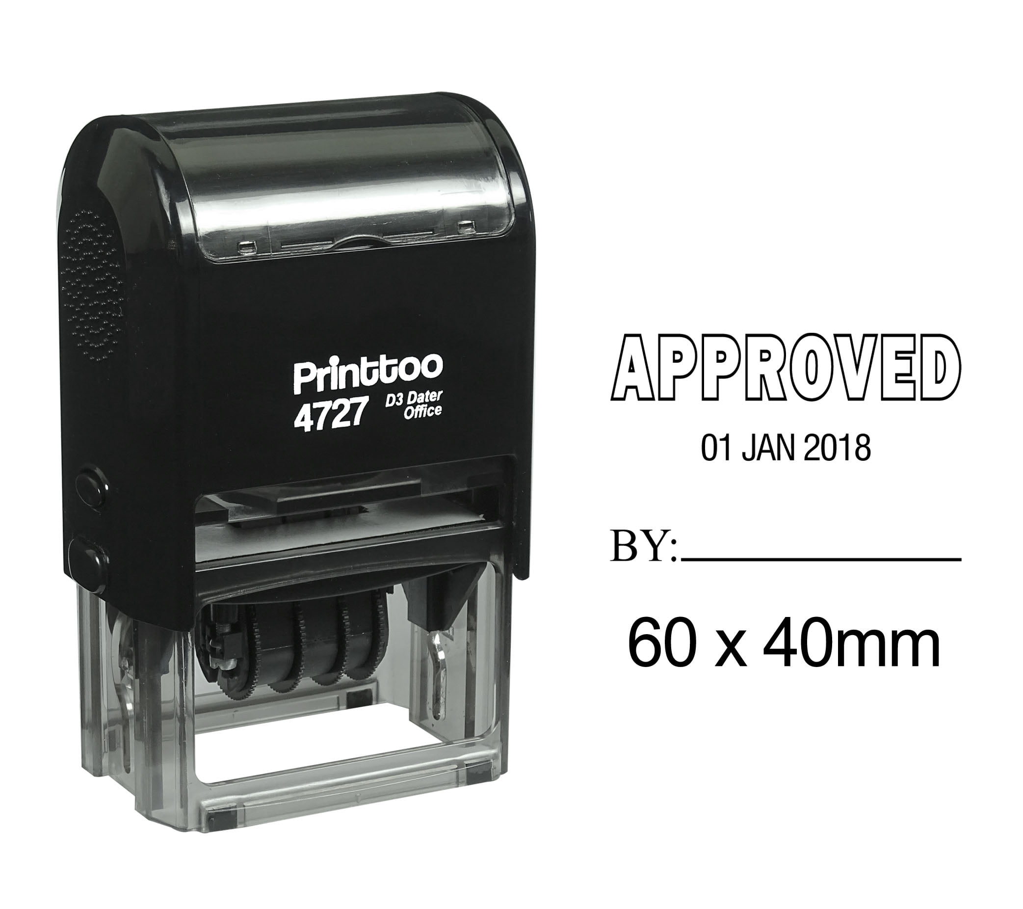 Printtoo Self Inking Round Office Stationery Dater Stamp With Scanned