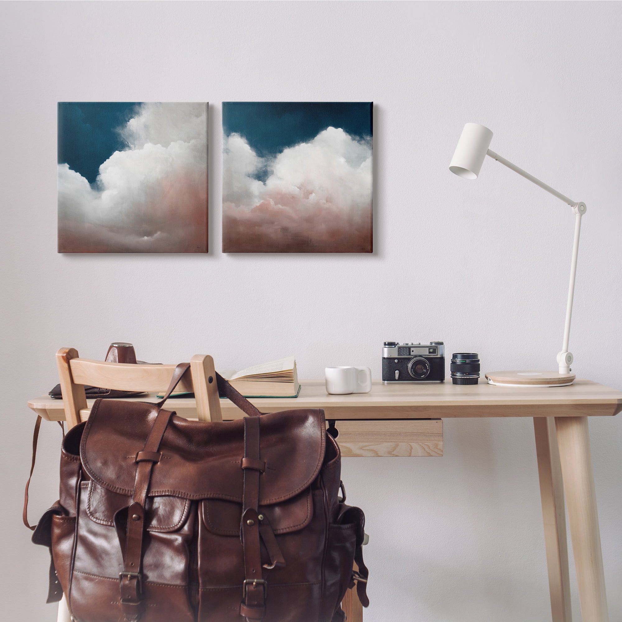 Stupell Indtries Flullfy Clouds Deep Blue Sky Landscape Stormy Day,17 x 17,Design by Haxton