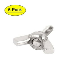 Unique Bargains 304 Stainless Steel Butterfly Wing Nut Screw M4 x 12mm Thread 5pcs
