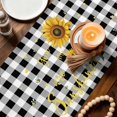 thumbnail image 2 of Sunflowers Cotton Linen Table Runner for Dining Kitchen, Spring Summer Bees Floral Black Plaid Wedding Outdoor Party Tablerunners Decoration, Dresser Scarf Coffee Tablecloth Runners 13x108 Inches, 2 of 9