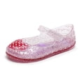 thumbnail image 6 of Girls Glitter Jelly Mary Jane Shoes,Closed Toe Flats for Toddler/Little Girls Water Shoes Pink 8, 6 of 9