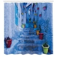 thumbnail image 3 of Ambesonne Blue Shower Curtain, Colorful Flowers on Street, 69"Wx70"L, Multicolor, 3 of 3