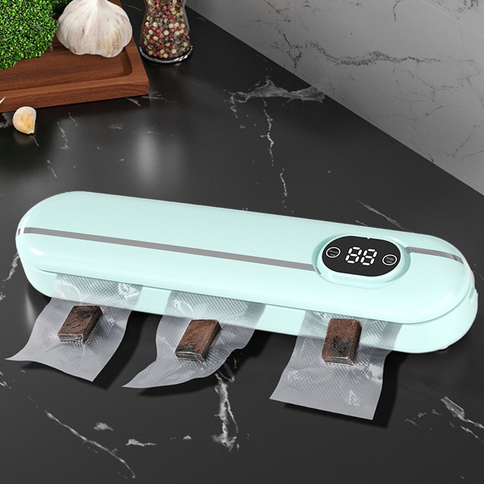 Gnmfd Vacuum Sealer Machine for Food Preservation, Automatic Food Vacuum Packing System, Keep Fresh 5X Longer, Continuous Sealing for Kitchen Storage, Meal Prep, Home and Holiday Cooking