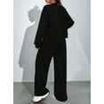 thumbnail image 6 of Women'S 2 Piece Outfits Sweatsuit Zip Up Long Sleeve Sweatshirt with Wide Leg Sweatpants Black XXL, 6 of 8